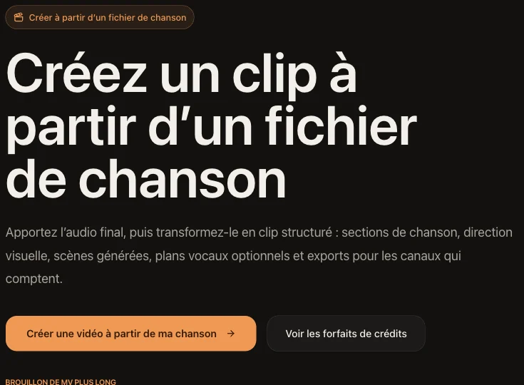Commencer avec votre chanson — VibeMV