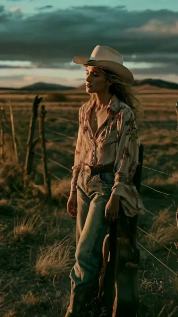 Actual finished-video frame, shot 3: fence and grassland