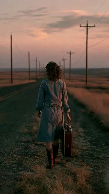 Actual finished-video frame, shot 7: roadside with a case